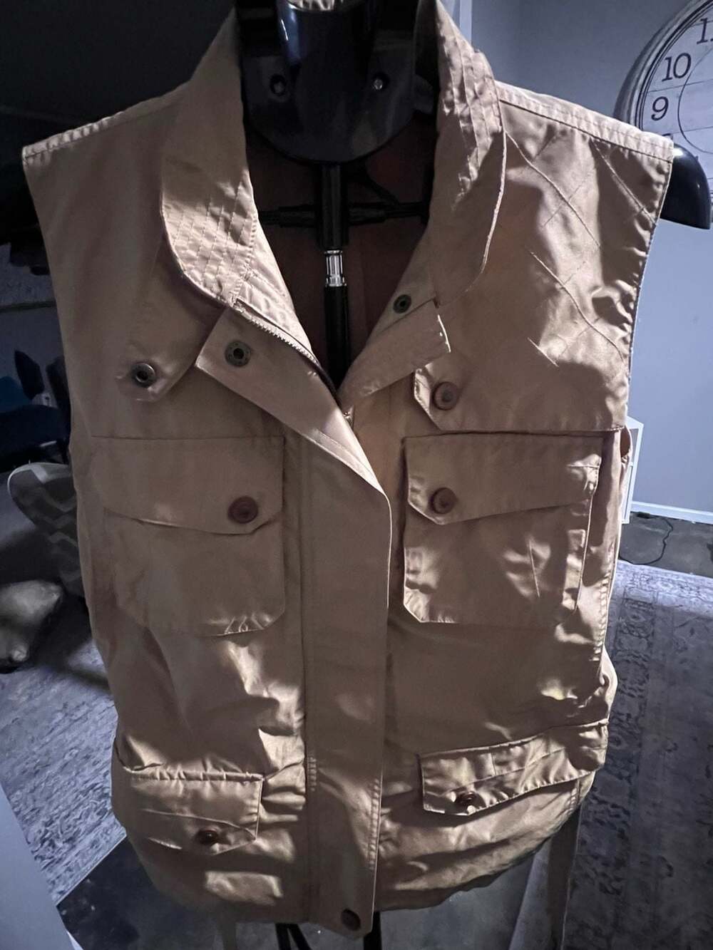 Lauren Ralph Lauren Utility Vest Size L Tan Safari Cargo Pocket